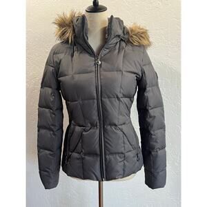 Calvin Klein Gray Puffer Jacket with Quilted Design- XS